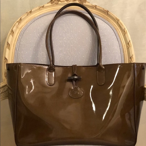 Longchamp patent leather tote Clearance